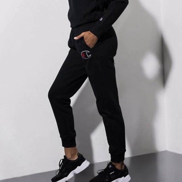 Champion Pants - Champion Reverse Weave Black Big C Logo Joggers Large